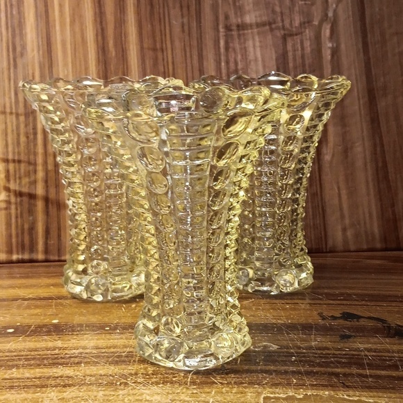 Vintage mcm Indiana Glass Mayflower pattern bases - Picture 1 of 5